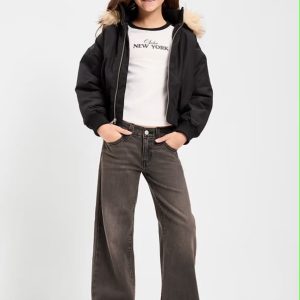 Old Navy girls’ wide-leg denim palazzo pants, original product photo