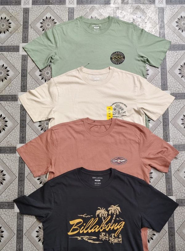 Assorted Billabong men’s printed T-shirts for wholesale